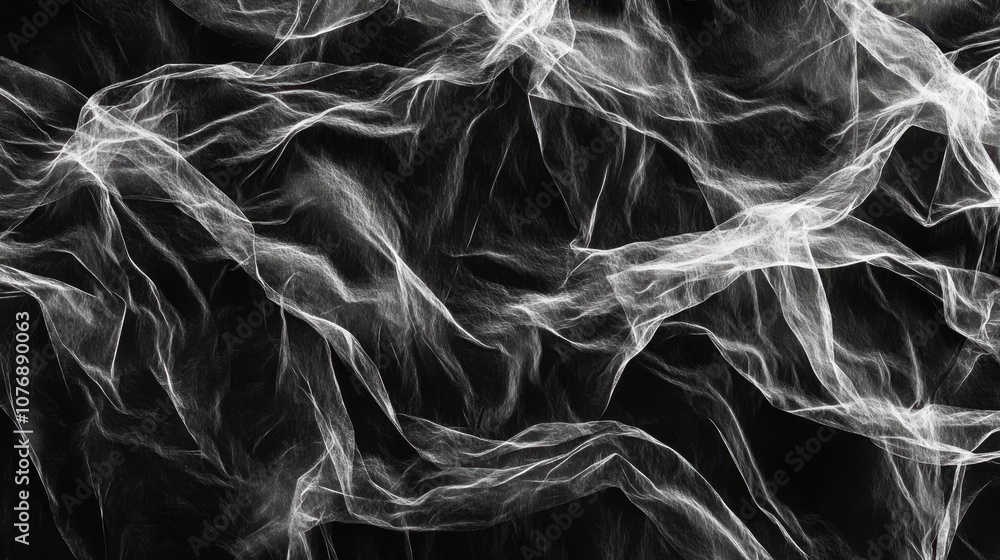 Poster ethereal abstract background of waving lines and textures in monochrome with smooth, flowing energy 