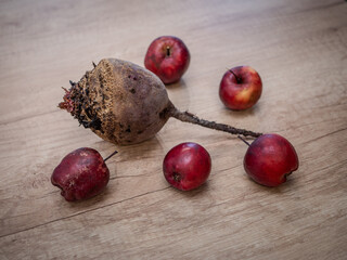 We can prepare a very tasty and healthy fruit juice from squeezed juice from apples and beetroot in...
