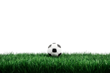 A football on a field isolated on a transparent background