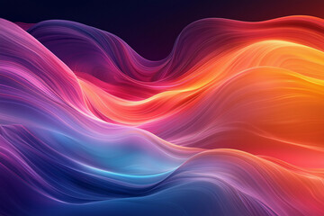 Obraz premium Colorful abstract waves of light flowing through a dark background