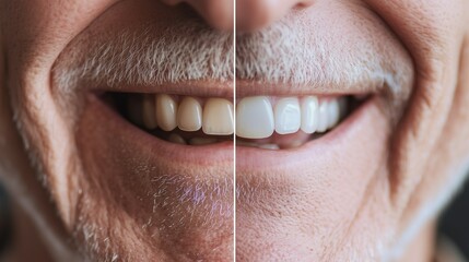 Obraz premium A before and after picture of a Dental Bonding. Perfect for Dental Advertisements and Dental Content.