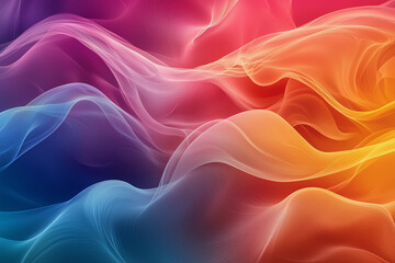 Obraz premium Colorful abstract waves flow together in a vibrant display of hues