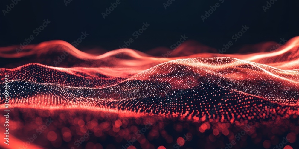 Aufkleber abstract red glowing digital network technology background abstract.