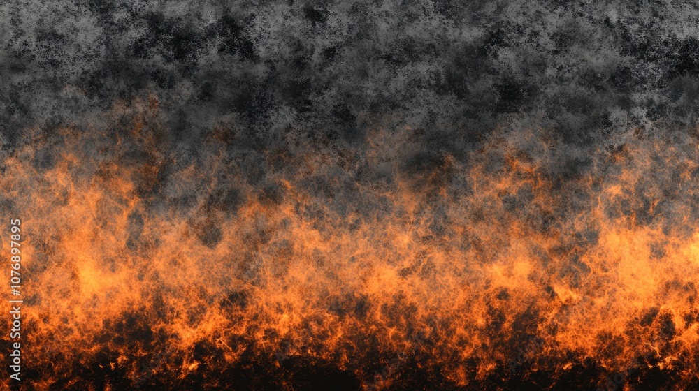 Poster intense flames and smoldering ashes background design for dramatic visuals and creative projects fea