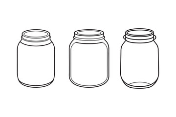 Mason Jar line art bundle vector illustration, Mason Jar  Silhouette, Mason Jar  PNG