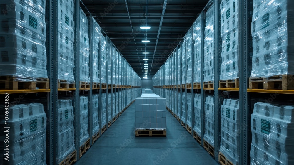 Poster efficiently managing inventory in a modern warehouse for optimal productivity