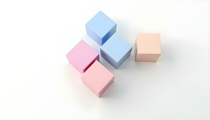 Set of Pastel Pink and Blue Cubes