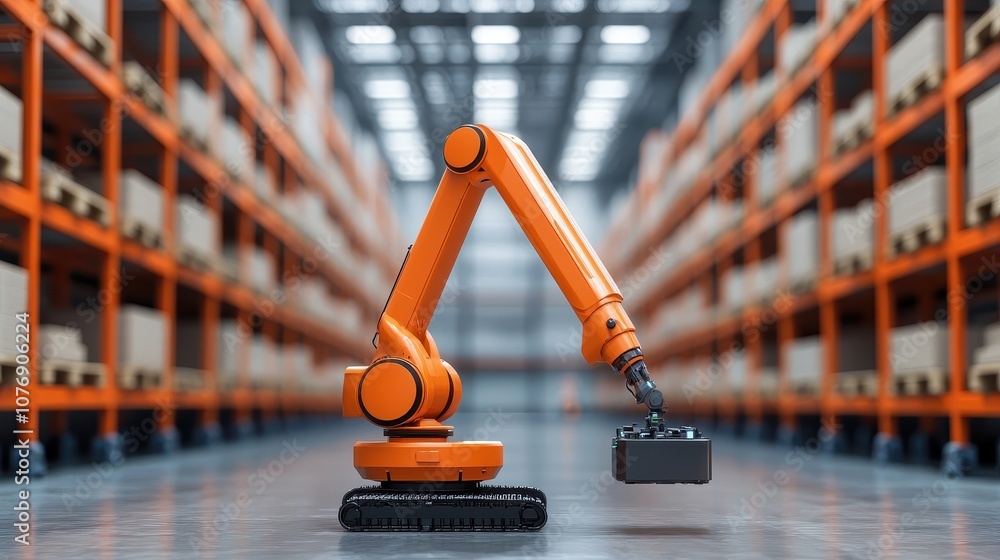 Aufkleber robotic arm automates warehouse tasks for enhanced efficiency and productivity