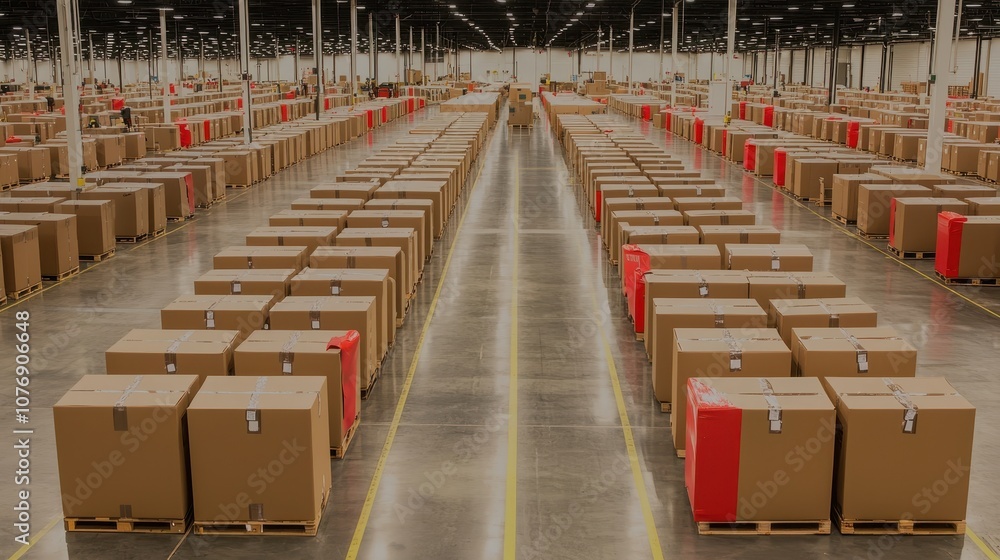 Poster efficient warehouse management streamlining operations with organized inventory systems