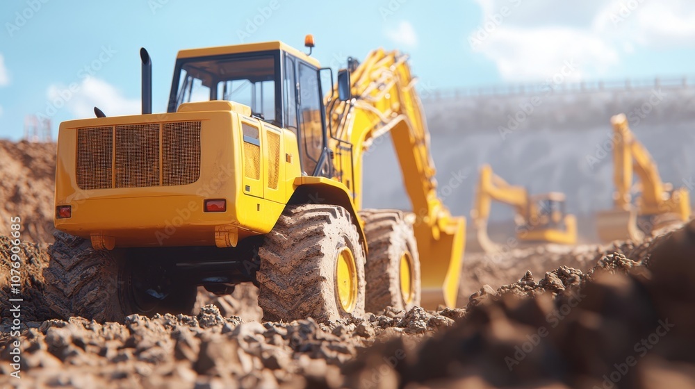 Poster excavators transform construction sites by digging deep into earth for efficient projects