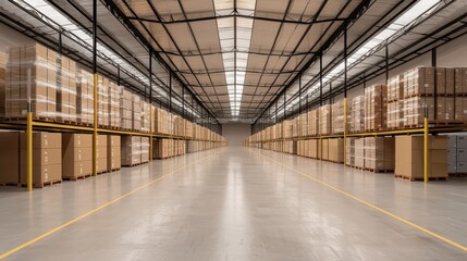 Fototapeta premium Efficiently organize and manage warehouse inventory to optimize storage space and operations