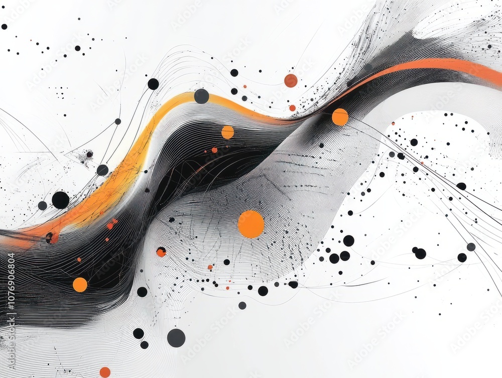 Poster dots and lines connection on white abstract technology background