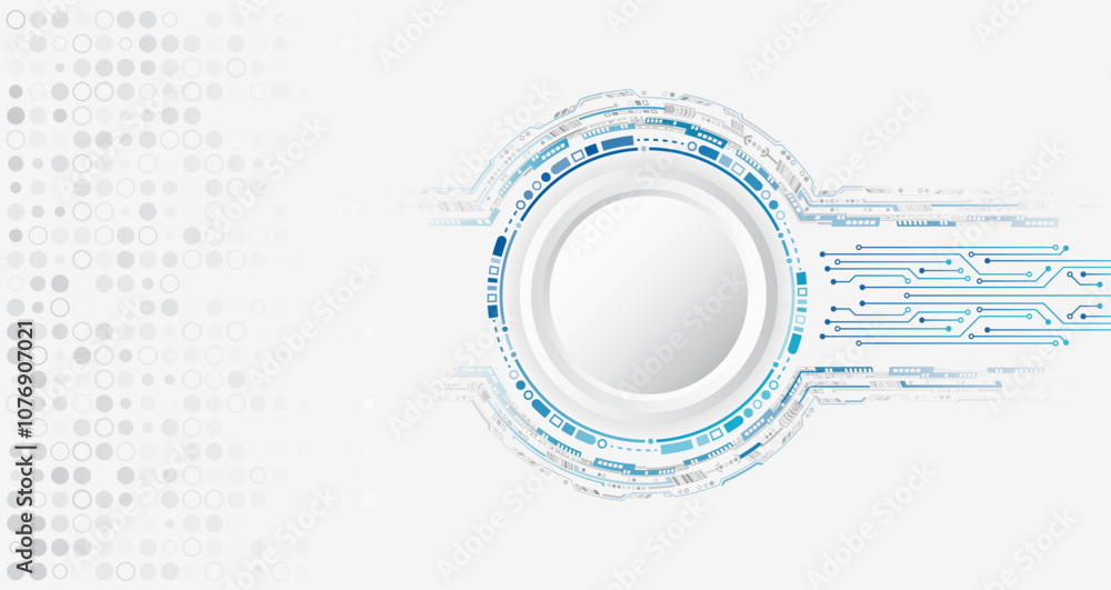 Poster Abstract futuristic design. Sci-fi, dynamic vector illustration. Hi-tech digital technology concept. Illustration of high computer technology on grey background.