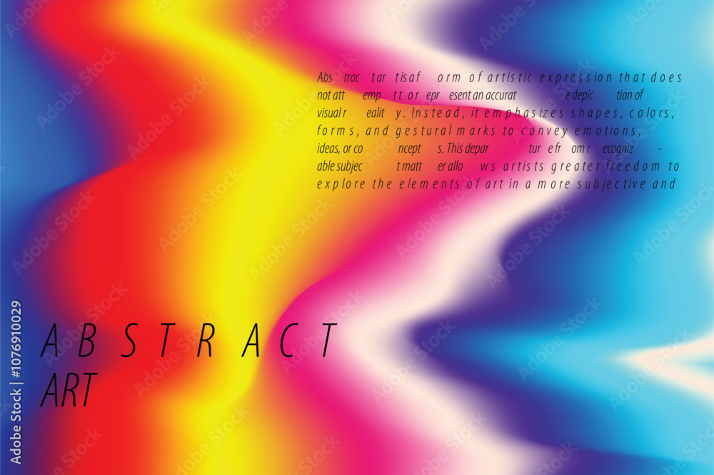 Poster an abstract art design featuring colorful wavy patterns. vector illustration