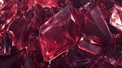 A pile of red glass shards