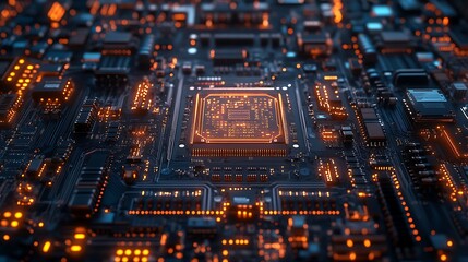 Obraz premium Explore the intricate design of modern circuit boards