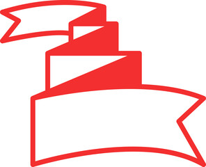 Red Decorative Ribbon Banner Illustration