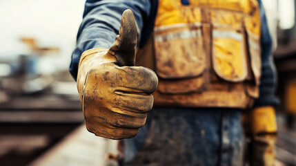 Industrial worker showing approval