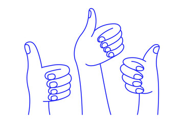 Vector line simple illustrations, hands and gesture in outline style, sticker gesture, print and poster design, like geatures