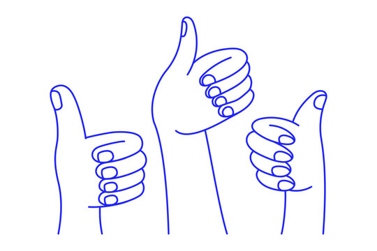 Vector line simple illustrations, hands and gesture in outline style, sticker gesture, print and poster design, like geatures