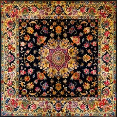 Fototapeta premium Luxury Indian Rug - backdrop. Old Turkish kilim. Vintage Persian carpet, tribal texture. Ethnic textile. Perfect abstract frame design - background.