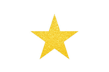 Fototapeta premium Luxury gold glitter star isolated on transparent background. Glittering star for holiday decoration or design