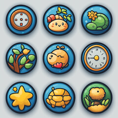 set icons, ai generated