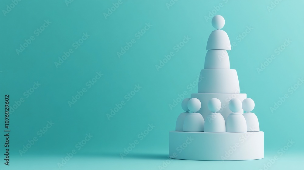 Poster minimalist organizational hierarchy icon with blank space for copy