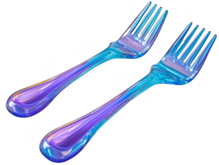 Pair of Iridescent Forks - Modern Tableware Design