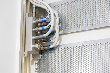 Home internet distribution panel, providing organized connectivity and reliable network management for a seamless online experience throughout the household.