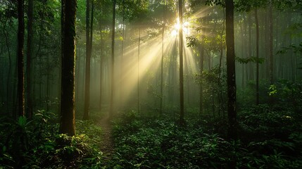 A forest stands tall, its trees providing a crucial habitat for wildlife, while also playing a vital role in combating climate change