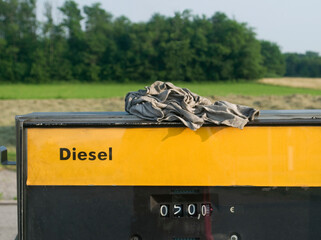 a diesel petrol pump in the countryside