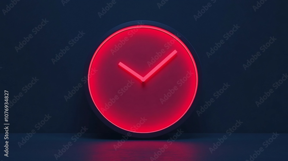 Aufkleber glowing red countdown timer icon on blank dark background