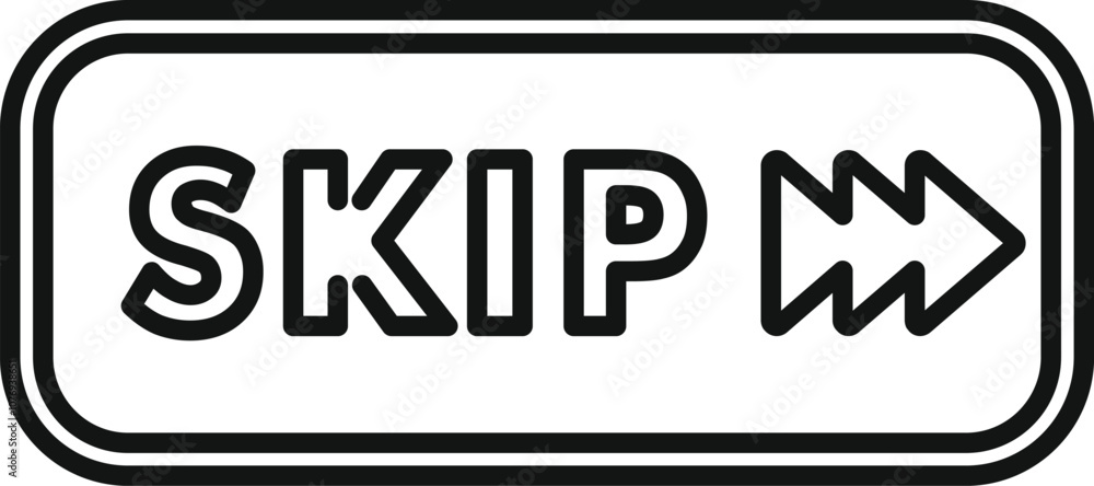 Poster skip button with arrow icon indicating forward direction