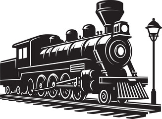 Steam locomotive train silhouette vector illustration isolated on a white background © Md Hasan