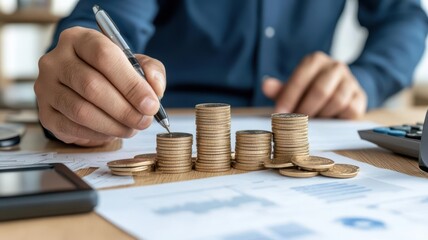 Income tax reform blueprint with policymakers and charts, modern reform concept, taxes  income  reform