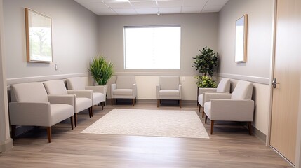 Fototapeta premium A quiet spa waiting area with calming decor