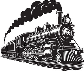 Steam locomotive train silhouette vector illustration isolated on a white background © Md Hasan