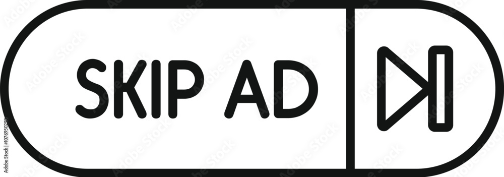 Poster skip ad button allowing users to skip advertisements while watching videos online
