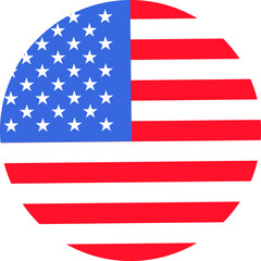 Vector illustration of round element from the collection of American flag-themed icons. A celebration of American culture and identity. Independence Day celebrations, a decorative element in an Americ