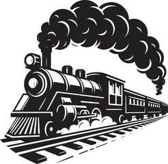 Steam locomotive train silhouette vector illustration isolated on a white background © Md Hasan