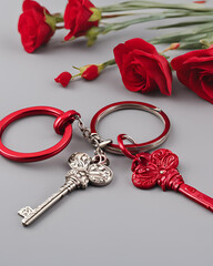 love keychain, bike keychain, car keychain, attractive keychain, fancy keychain, romantic keychain, heart-shaped keychain, personalized keychain, love accessory, stylish keychain, cute keychain, love 