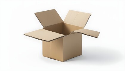 Empty card board box, isolated on white background.