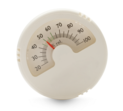 Hygrometer on the white background
