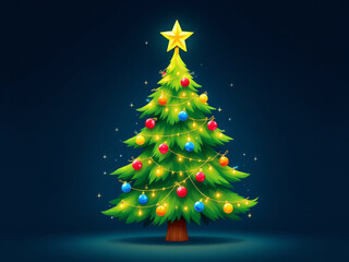 Fototapeta premium Modern Christmas Tree for Digital Designs