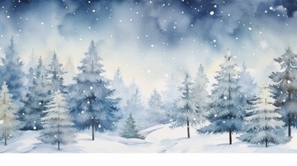 Fototapeta premium Snowy christmas wallpaper landscape outdoors winter.
