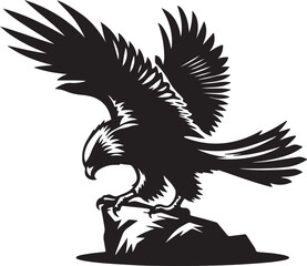 Obraz premium Falcon Silhouette Vector Art on White Background - Majestic Bird of Prey Icon Design 