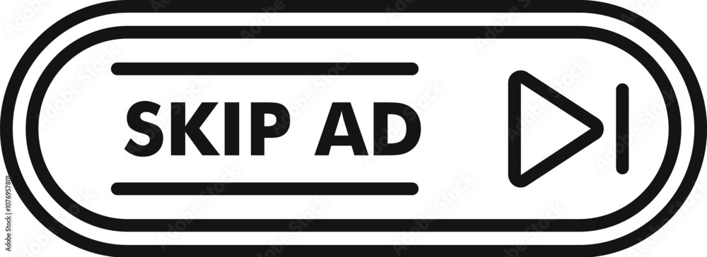 Poster skip ad button with progress bar, enabling users to bypass online advertisements after a certain vie