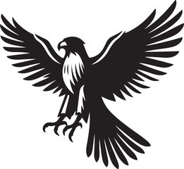 Obraz premium Falcon Silhouette Vector Art on White Background - Majestic Bird of Prey Icon Design 