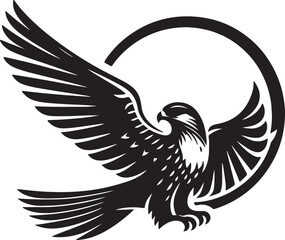 Obraz premium Falcon Silhouette Vector Art on White Background - Majestic Bird of Prey Icon Design 